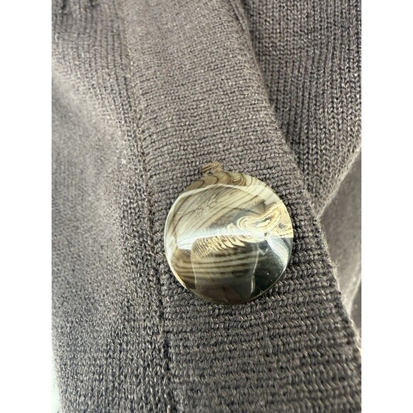 Vintage Ami Knits Sweater Dress Womens 10 Brown Button Up Ribbed Made USA - Picture 6 of 13